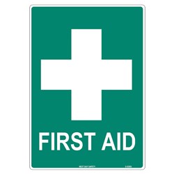 Sign First Aid 90x125 Green White S S